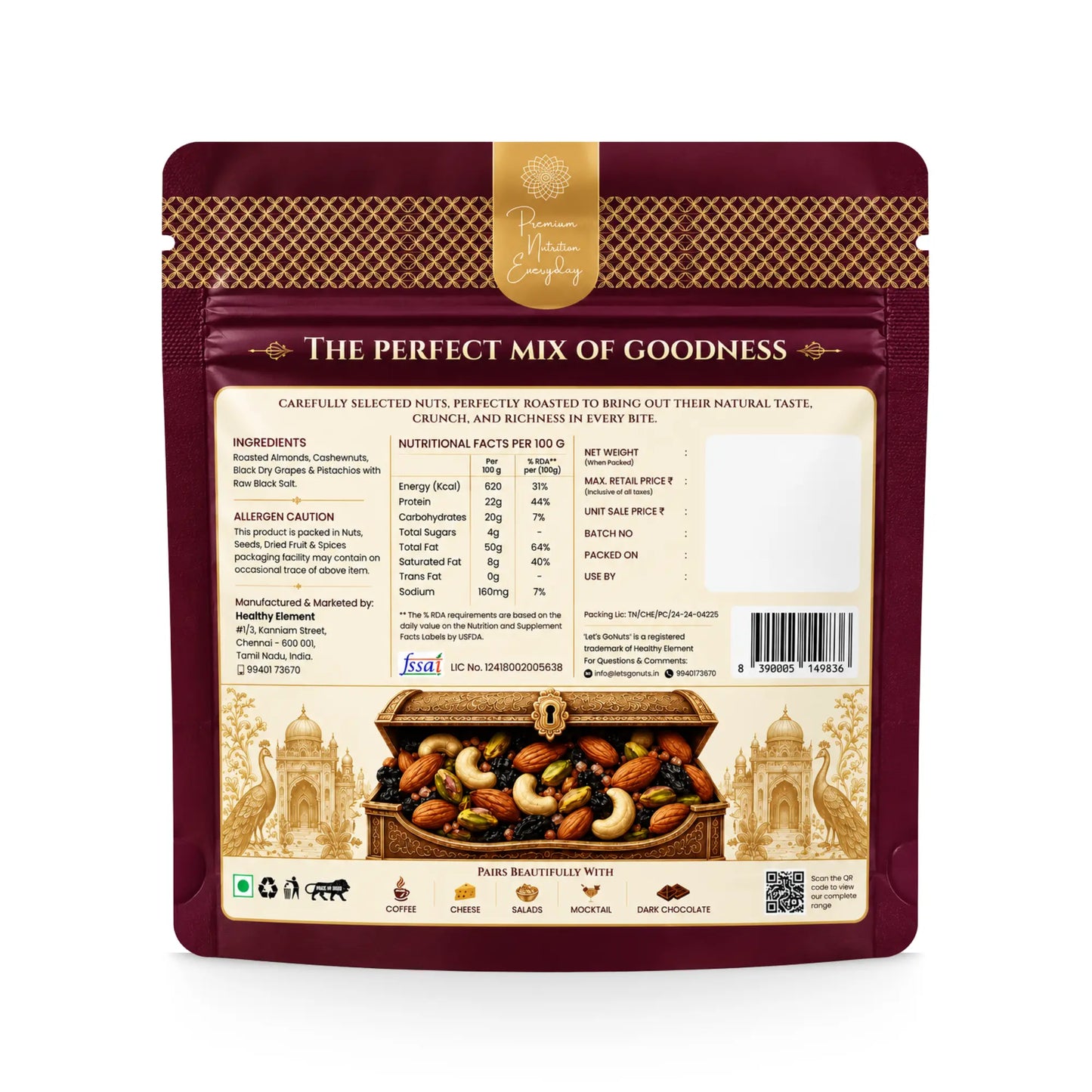 Roasted & Salted Nuts and Dry Fruits 100g